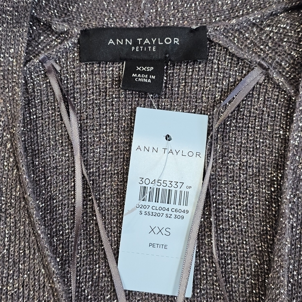 NWT Ann Taylor Shimmer Ribbed Open Cardigan - Picture 7 of 8
